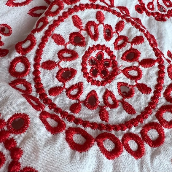 Boden Red Embroidered Eyelet Top Size 4R - Picture 6 of 12
